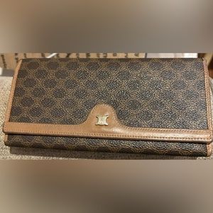 Celine Long Wallet - Macadam Coated PVC and Leather - Very Good Condition